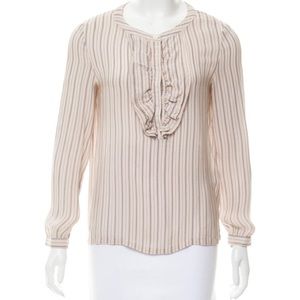 APC Printed Ruffle Silk Top